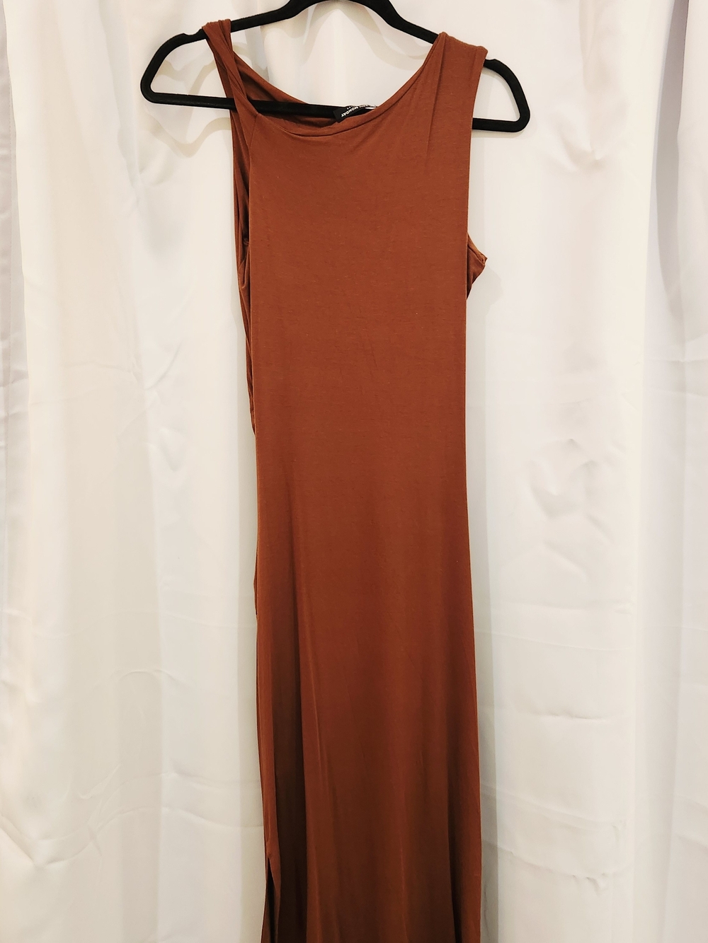 Sleeveless Rust Brown Maxi Dress